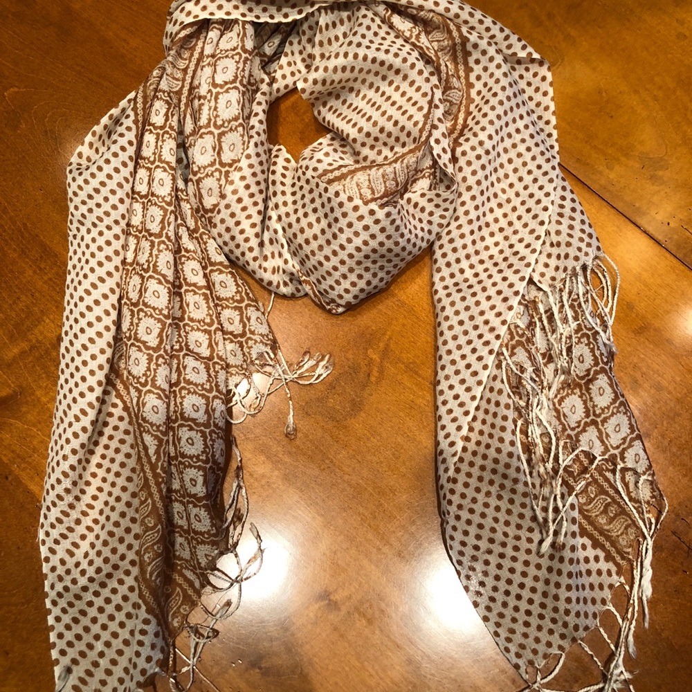 Bohemian - Cream/Brown - Printed Scarf
